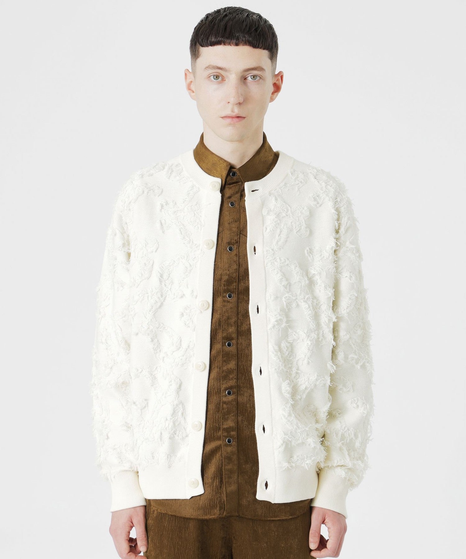 Kao様 フリンジジャカードクルーカーディガン(トップス)｜LOVELESS