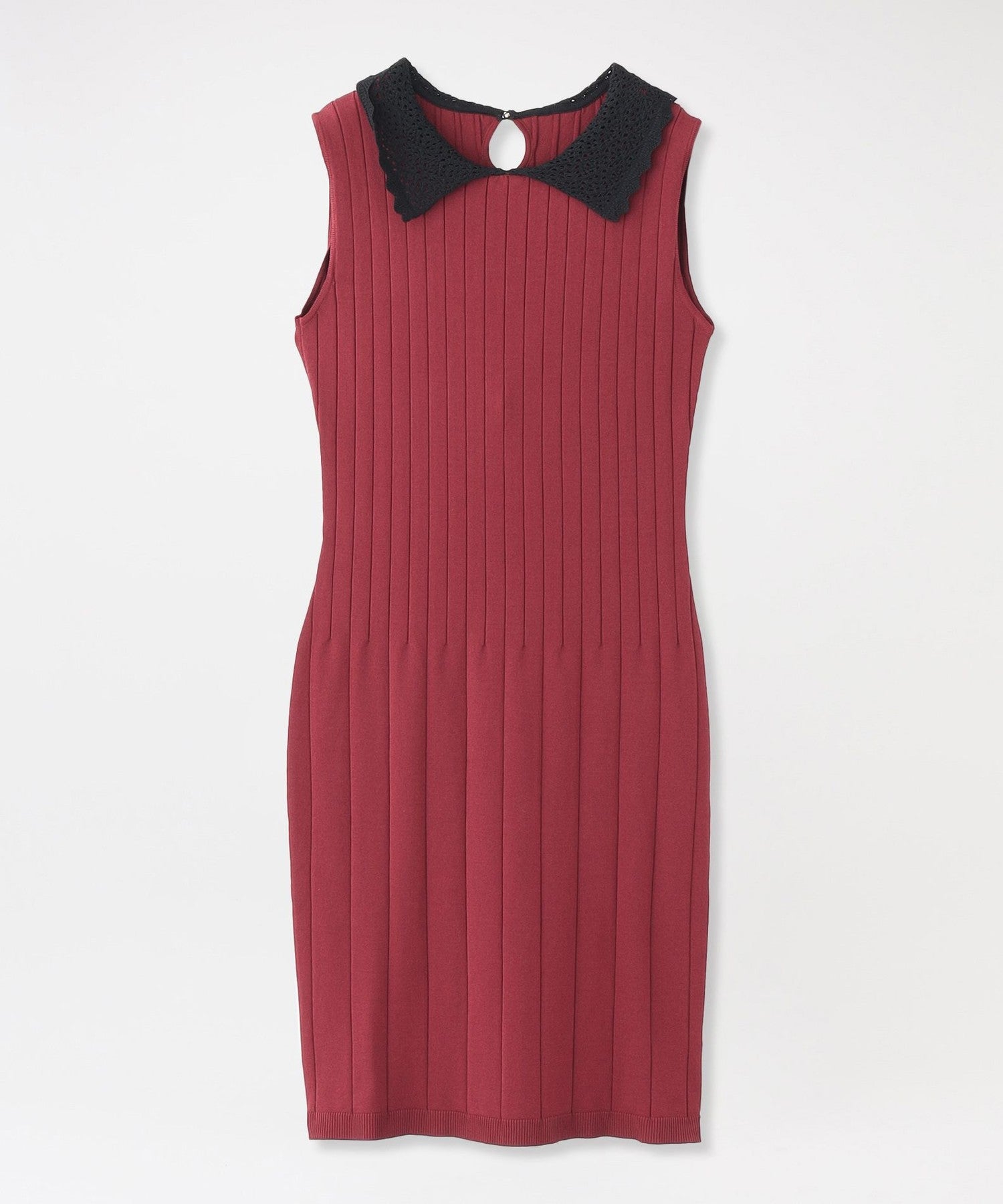 ☆新作☆新品未使用G/FOREジーフォア　ストライプニットドレス　sizeL 送料無料！】シアースリーブギャザードレス/谷間見せ/背中見せ