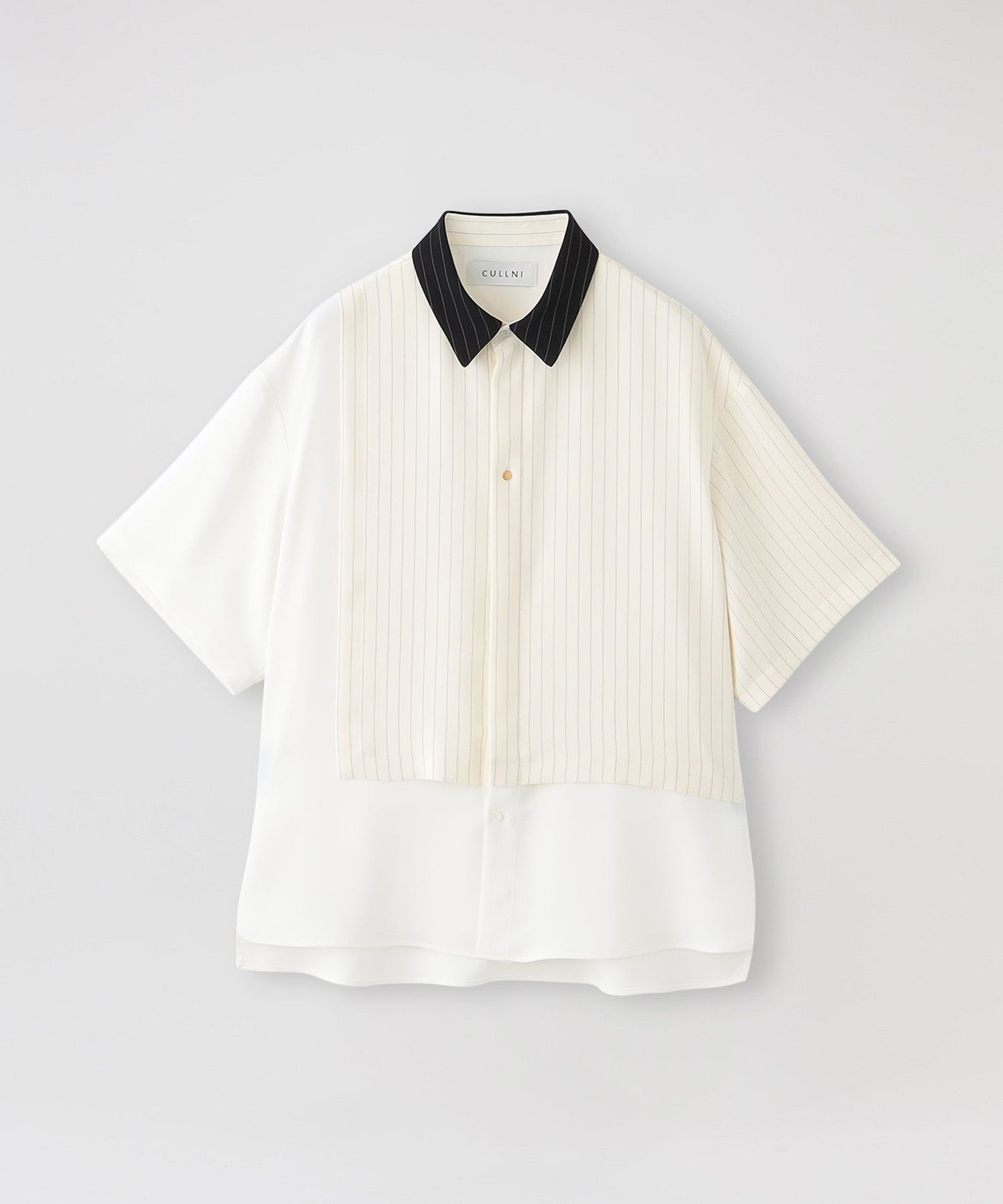 【CULLNI/クルニ】シャツ Double Cloth Asymmetrical Stripe Short Sleeve Shirt 24