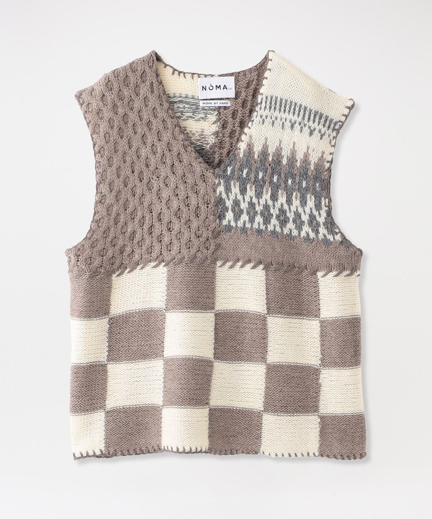 NOMA t.d.】ニット Patchwork Hand-knit Vest N34-VE 01(トップス