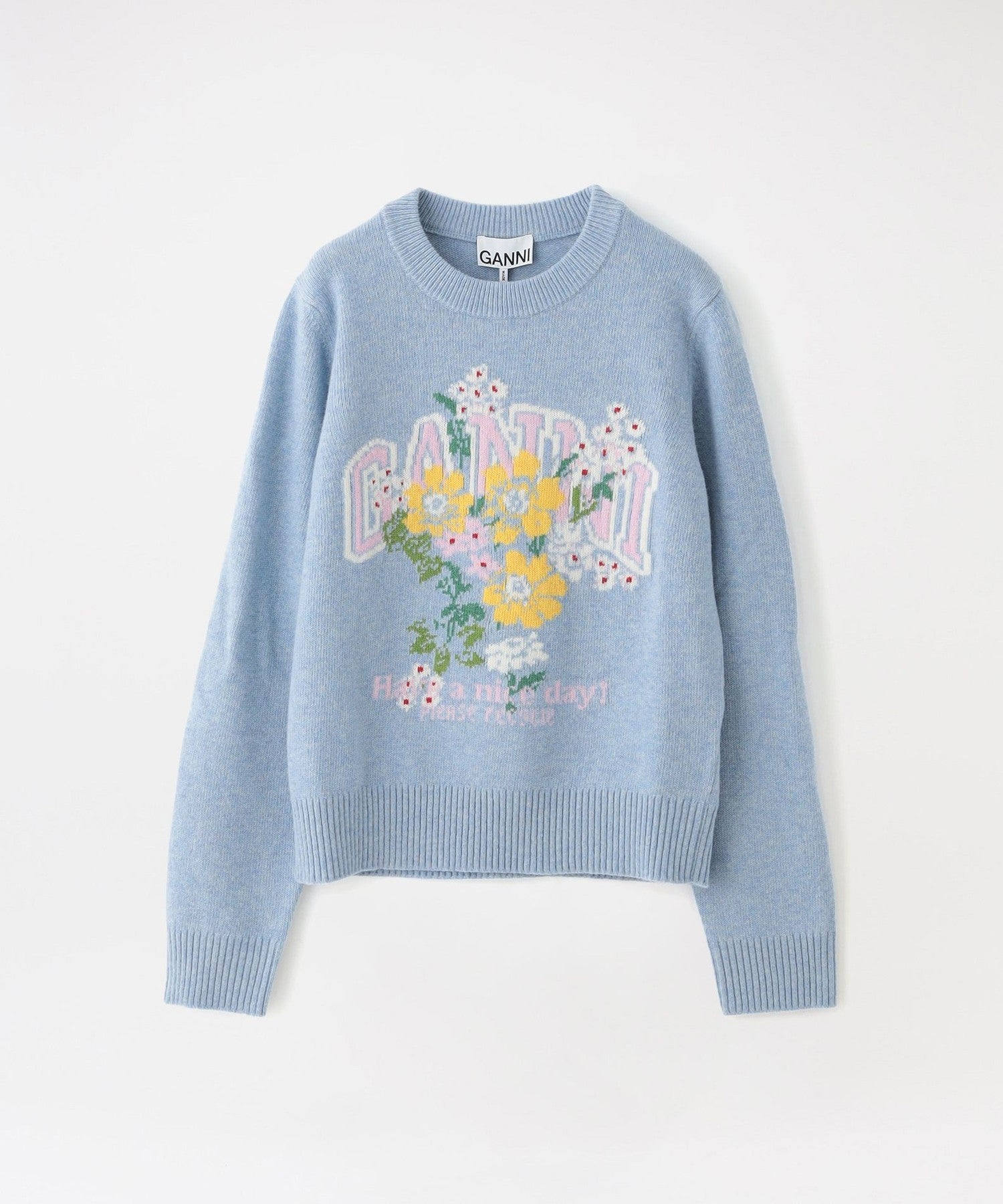 GANNI/ガニー】ニット Graphic Wool Sweater Flowers A1150059