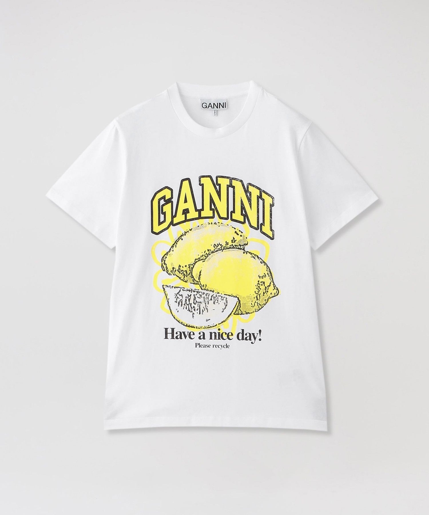 GANNI/ガニー】Tシャツ BASIC JERSEY LEMON RELAXED T-SHIRT T3768 151