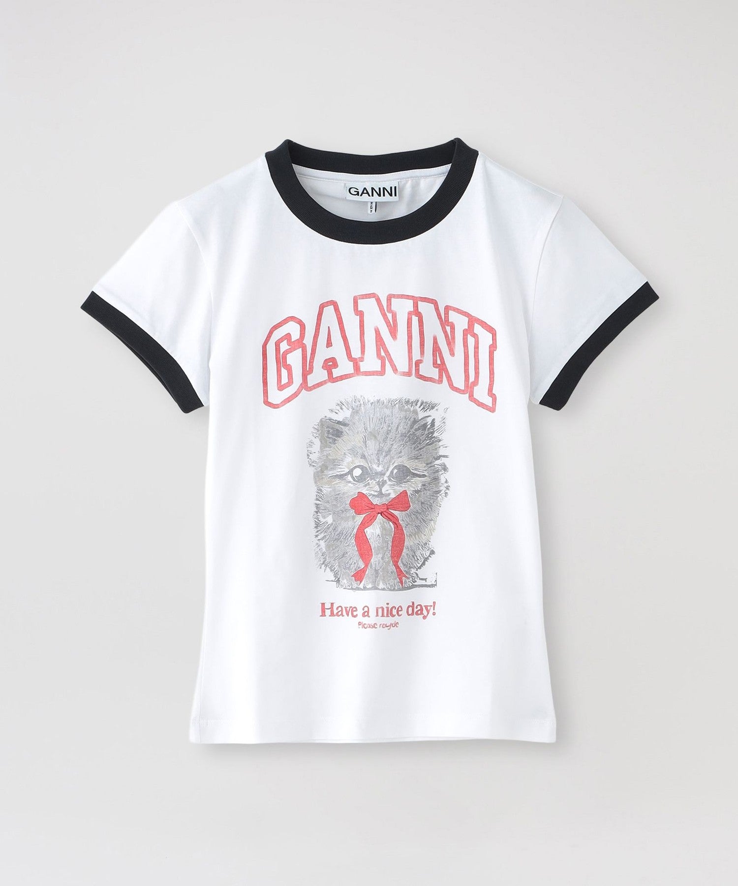 GANNI/ガニー】Tシャツ Basic Cotton Jersey Margot Kitty Print