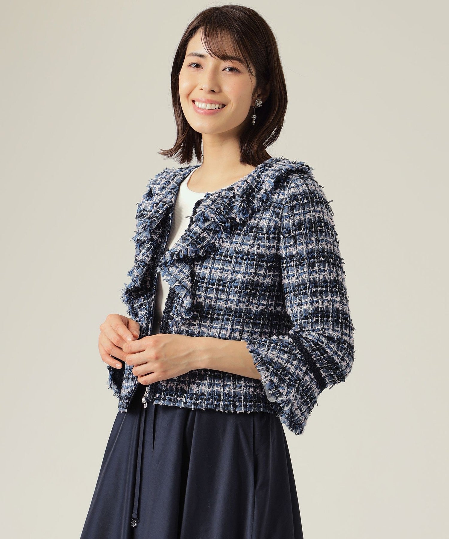 カラーファンシーツイード ジャケット(ジャケット)｜TO BE CHIC(トゥー