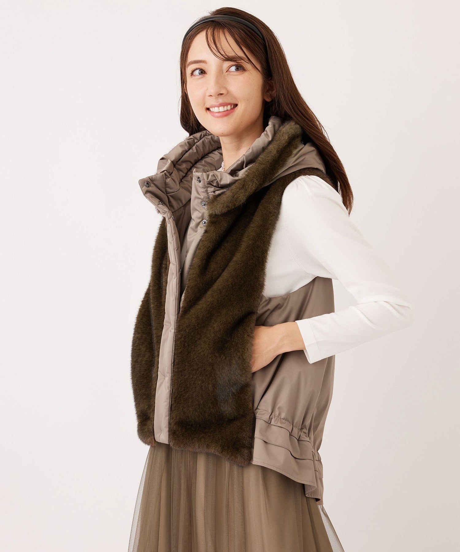 フェイクファー ドッキングジレ(ベスト)｜TO BE CHIC(トゥー ビー