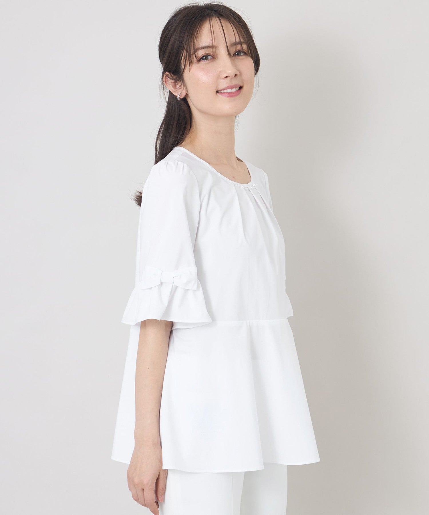 バンブーレーヨンビジュー フレアチュニック(トップス)｜TO BE CHIC