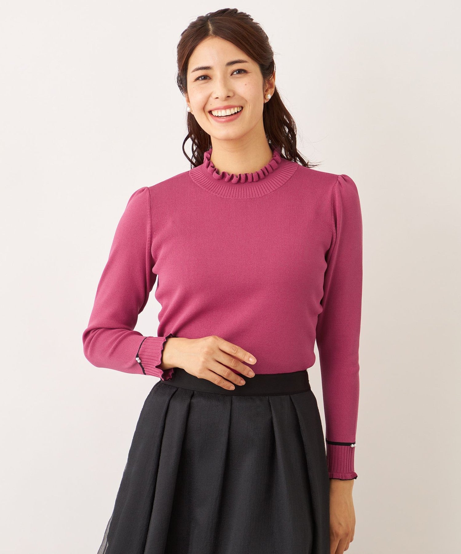 フリルニットトップス USAGI ONLINE限定】フリルニットトップス（ニット）｜SNIDEL