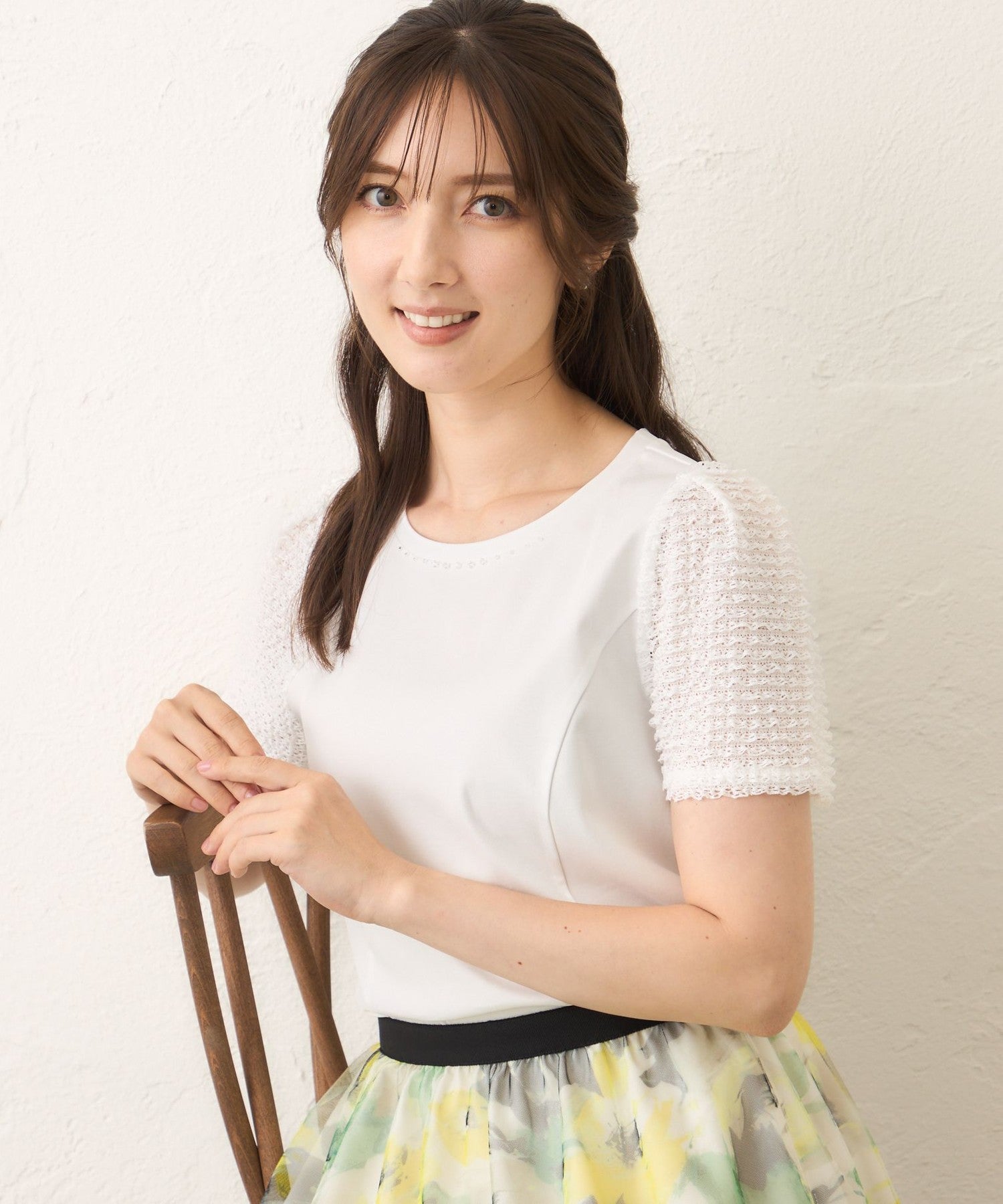 トップス B&C コマフリル カットソーコンビプルオーバー(トップス)｜TO BE