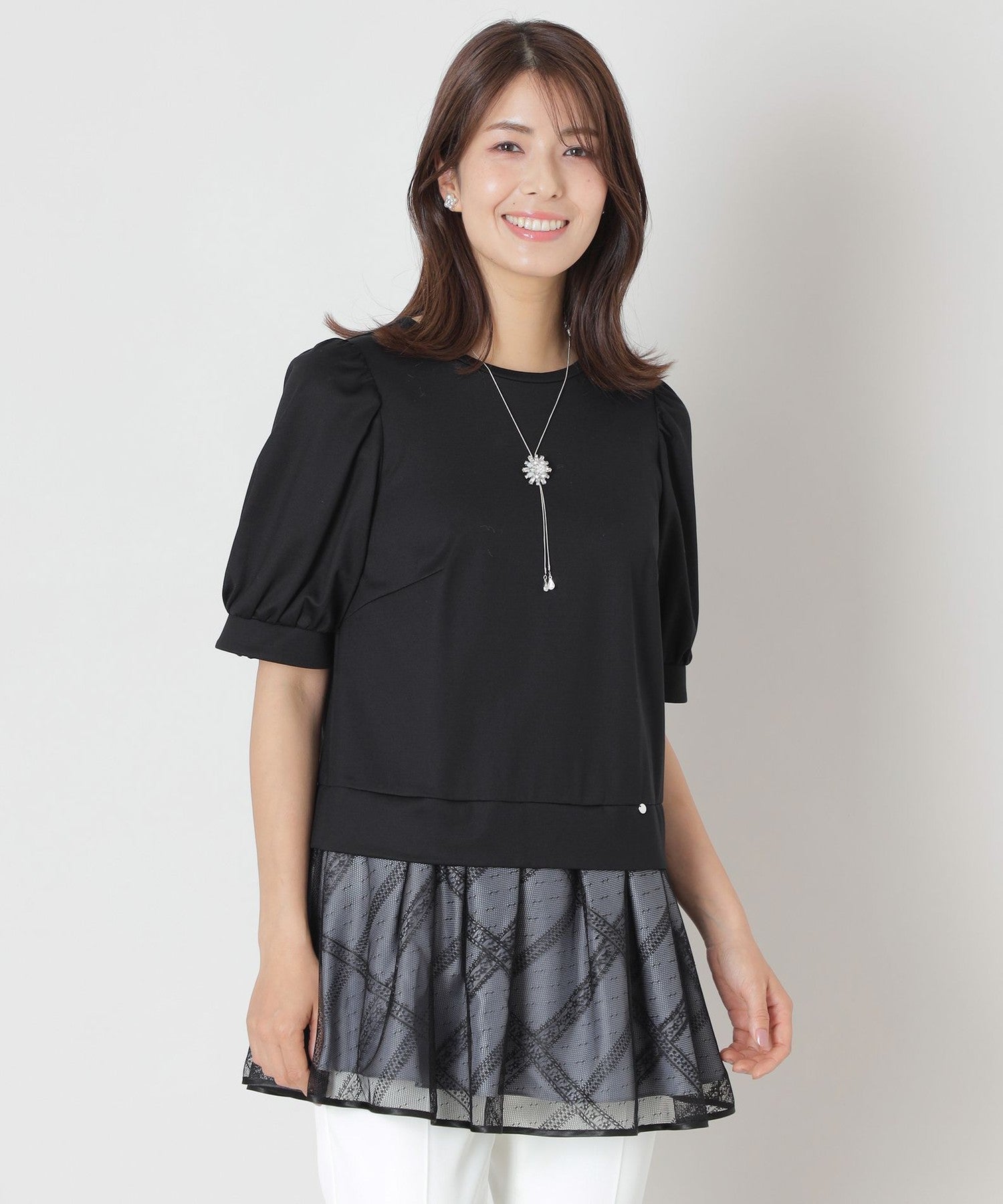 チュールチェック チュニック(トップス)｜TO BE CHIC(トゥー ビー