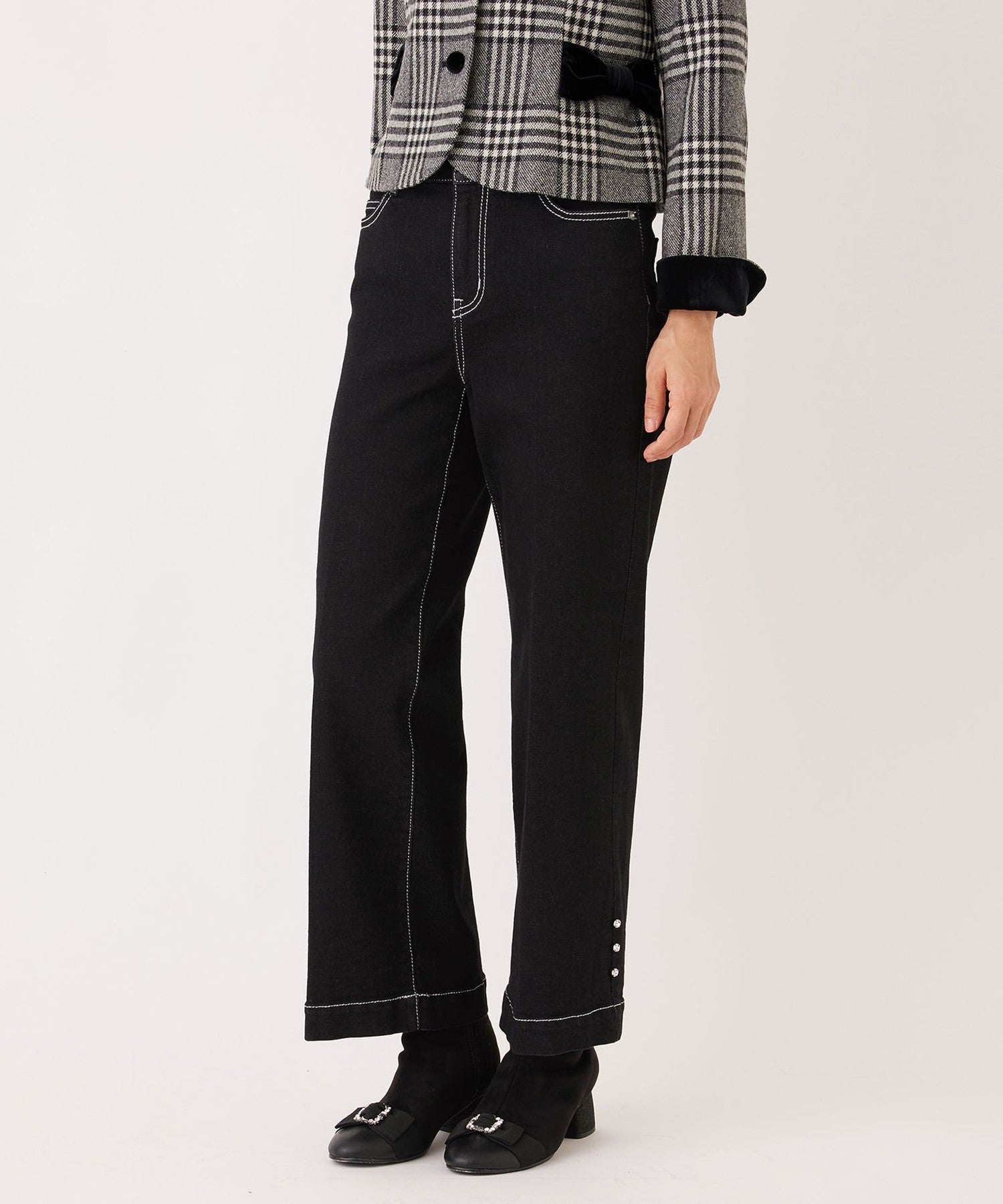 ブラック ワイドデニム(パンツ)｜TO BE CHIC(トゥー ビー シック)の