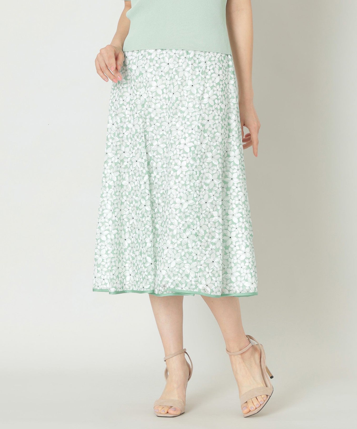 ジャスミンプリントパネル スカート(スカート)｜TO BE CHIC