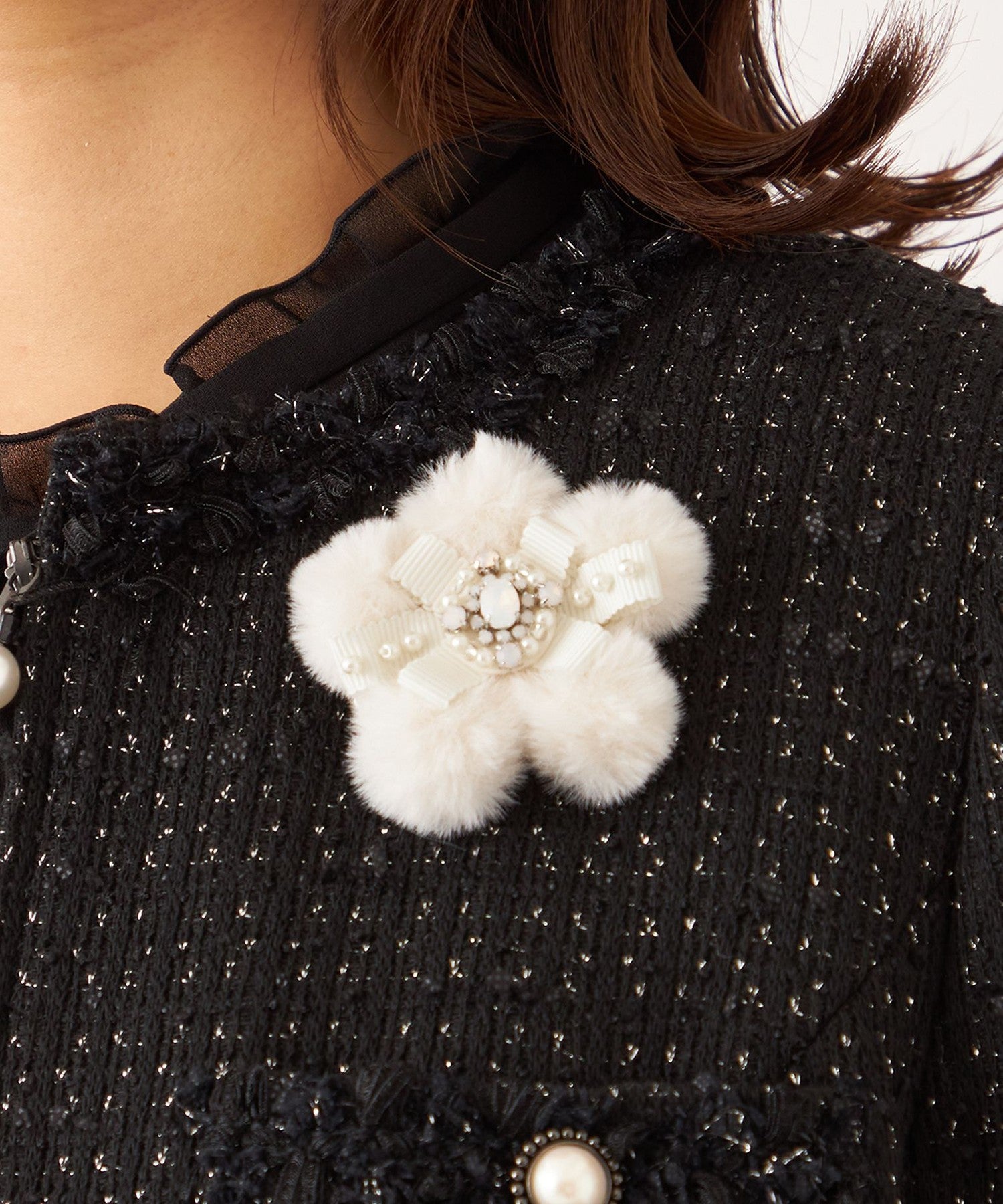 フェイクファーフラワーブローチ(小物・雑貨)｜TO BE CHIC(トゥー ビー