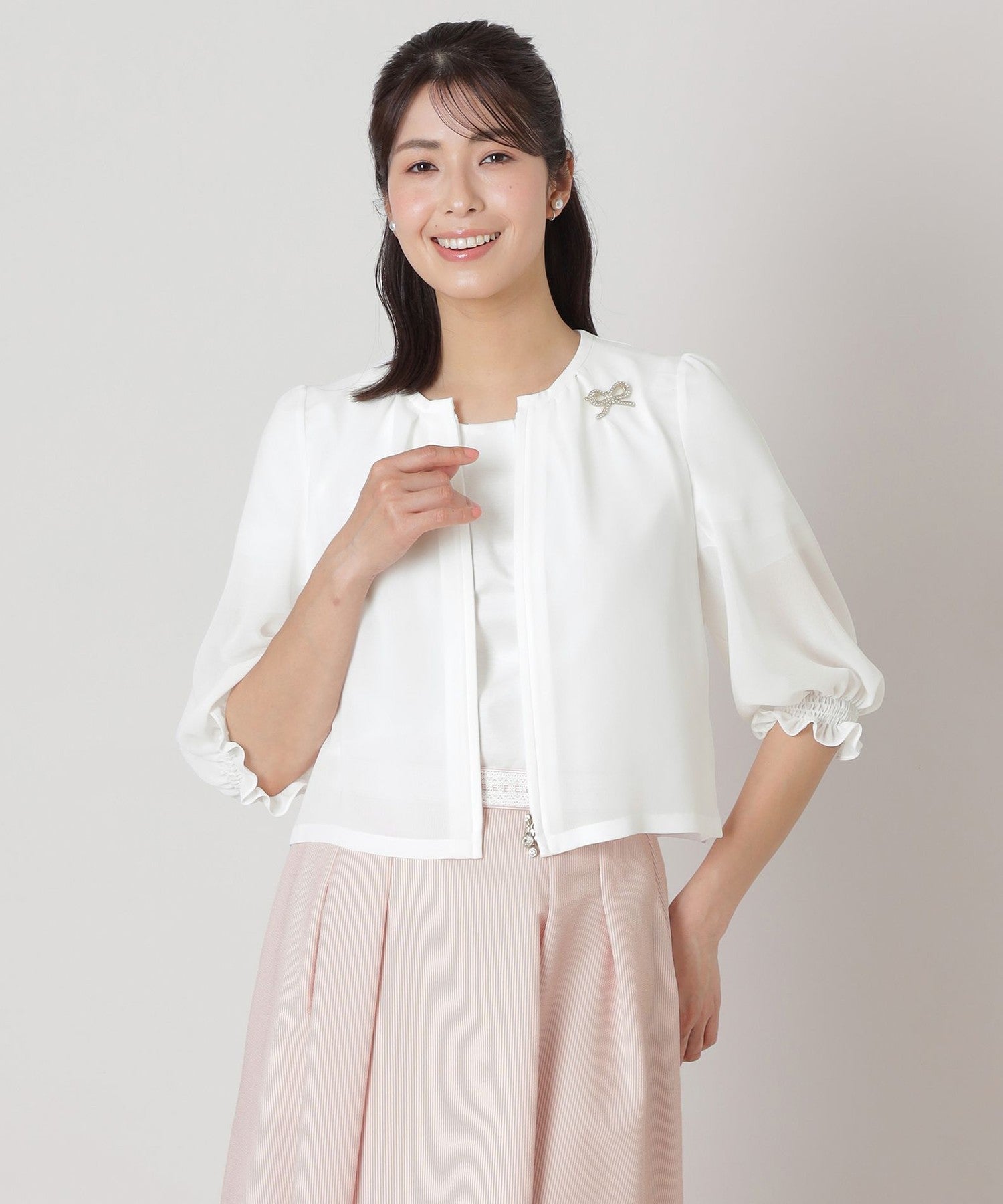 TO BE CHIC ショートジャケット L】ライトカラーツイード ショートジャケット(ジャケット)｜TO