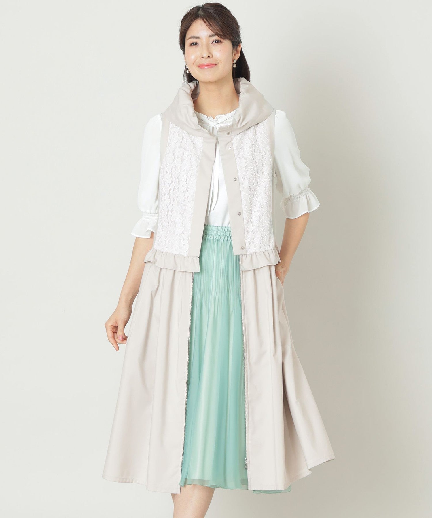 import生地使用／オーダーダブルジレ・4セット L】ハイカウントタフタ マルチWAYジレ(ジャケット)｜TO BE CHIC(トゥー