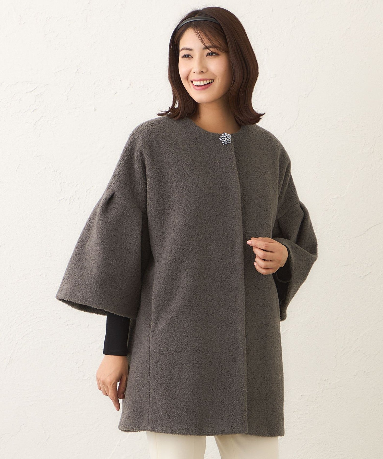 L】ベルスリーブカーリーコート(ジャケット)｜TO BE CHIC(トゥー ビー