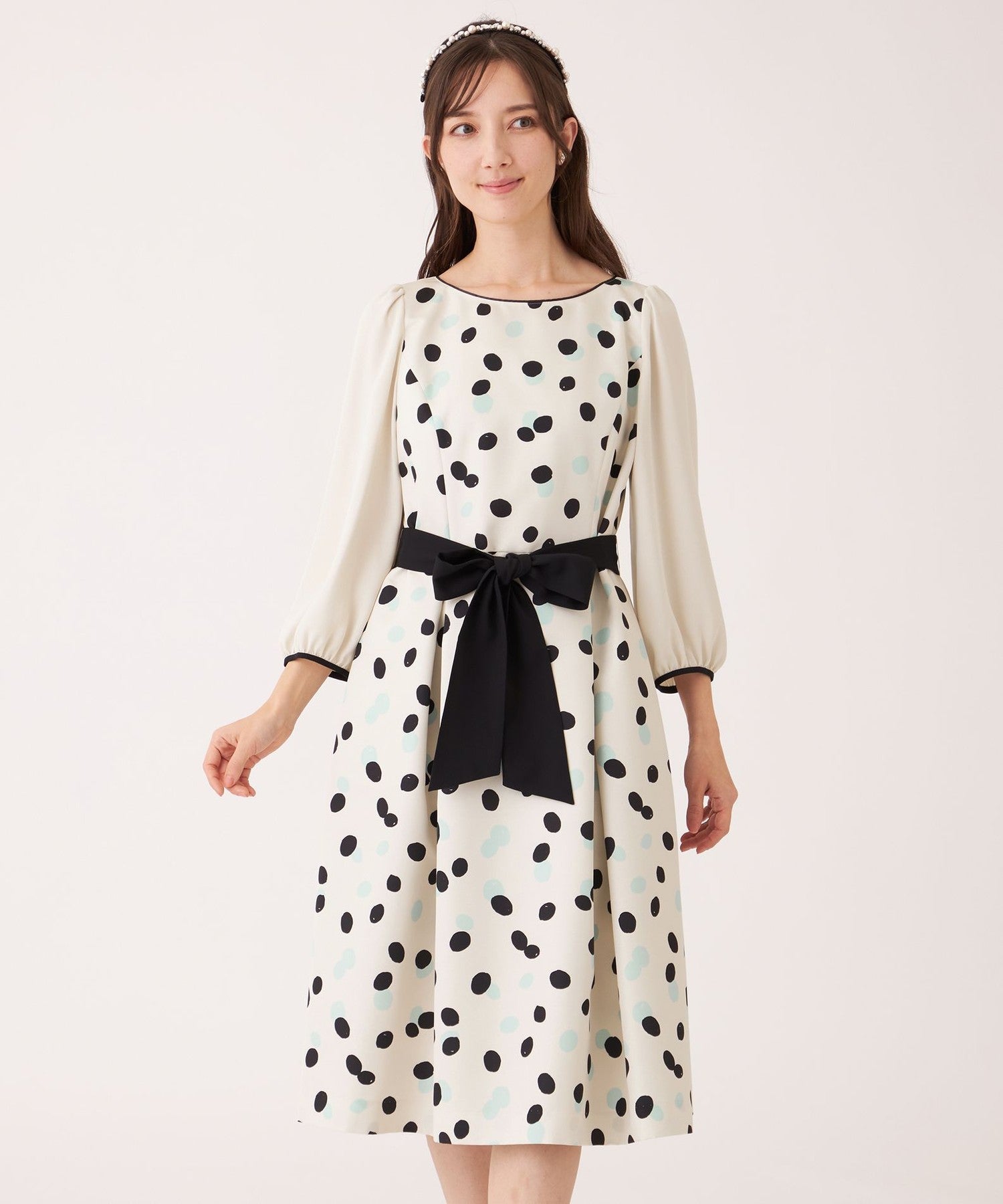 L】ランダムドット ワンピース(ワンピース)｜TO BE CHIC(トゥー ビー