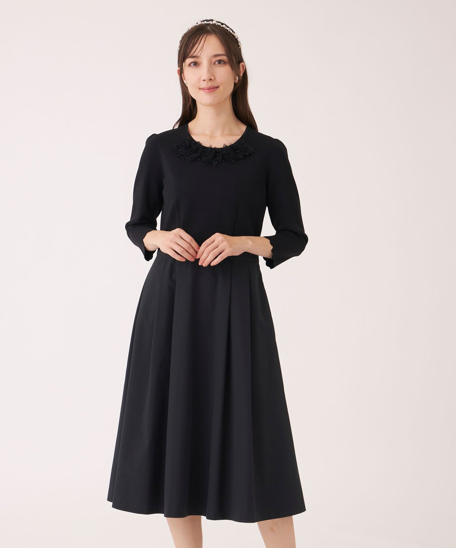 L】チュールブレード ニットワンピース(ワンピース)｜TO BE CHIC