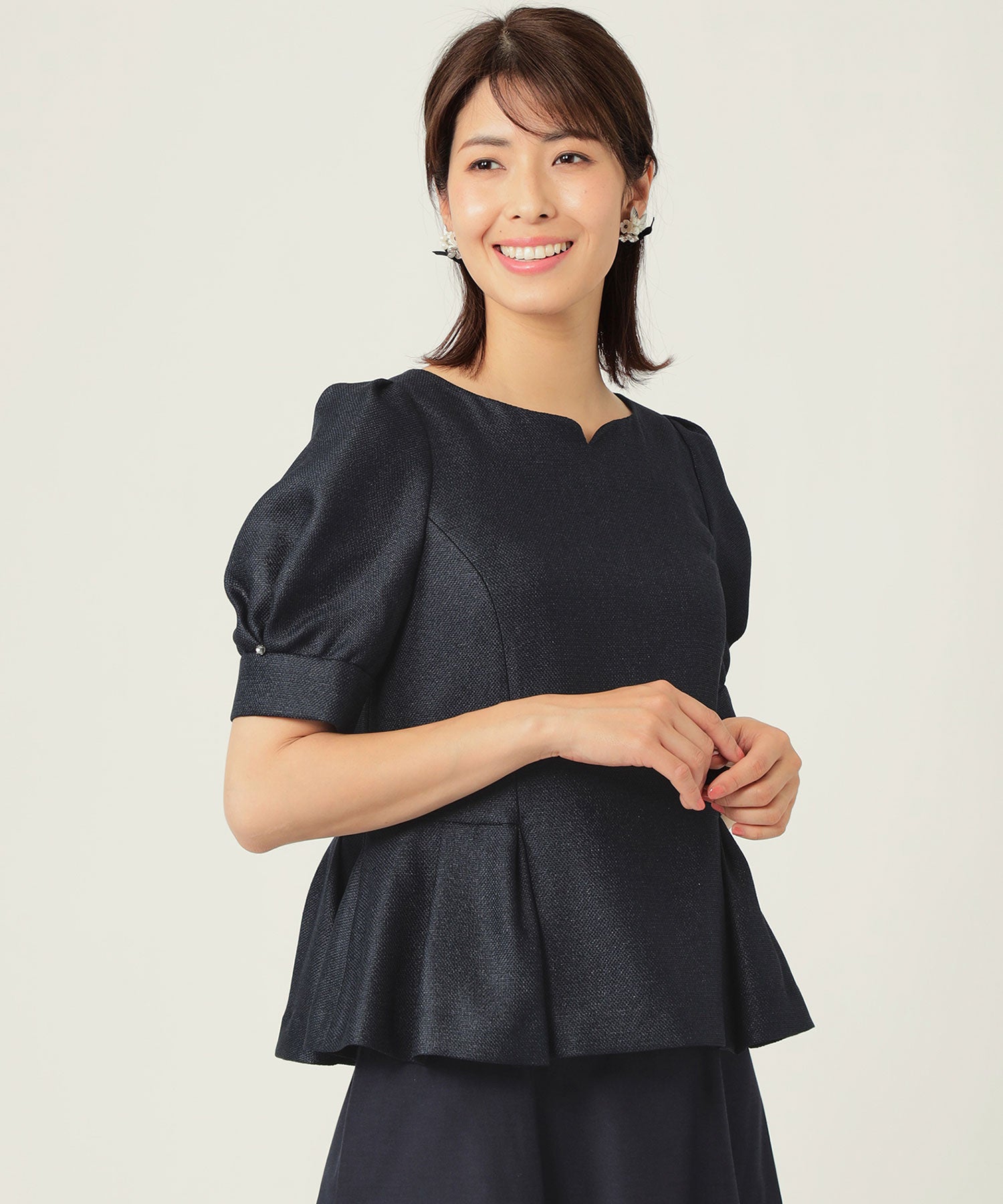 L】バスケットリネンライク ブラウス(トップス)｜TO BE CHIC(トゥー