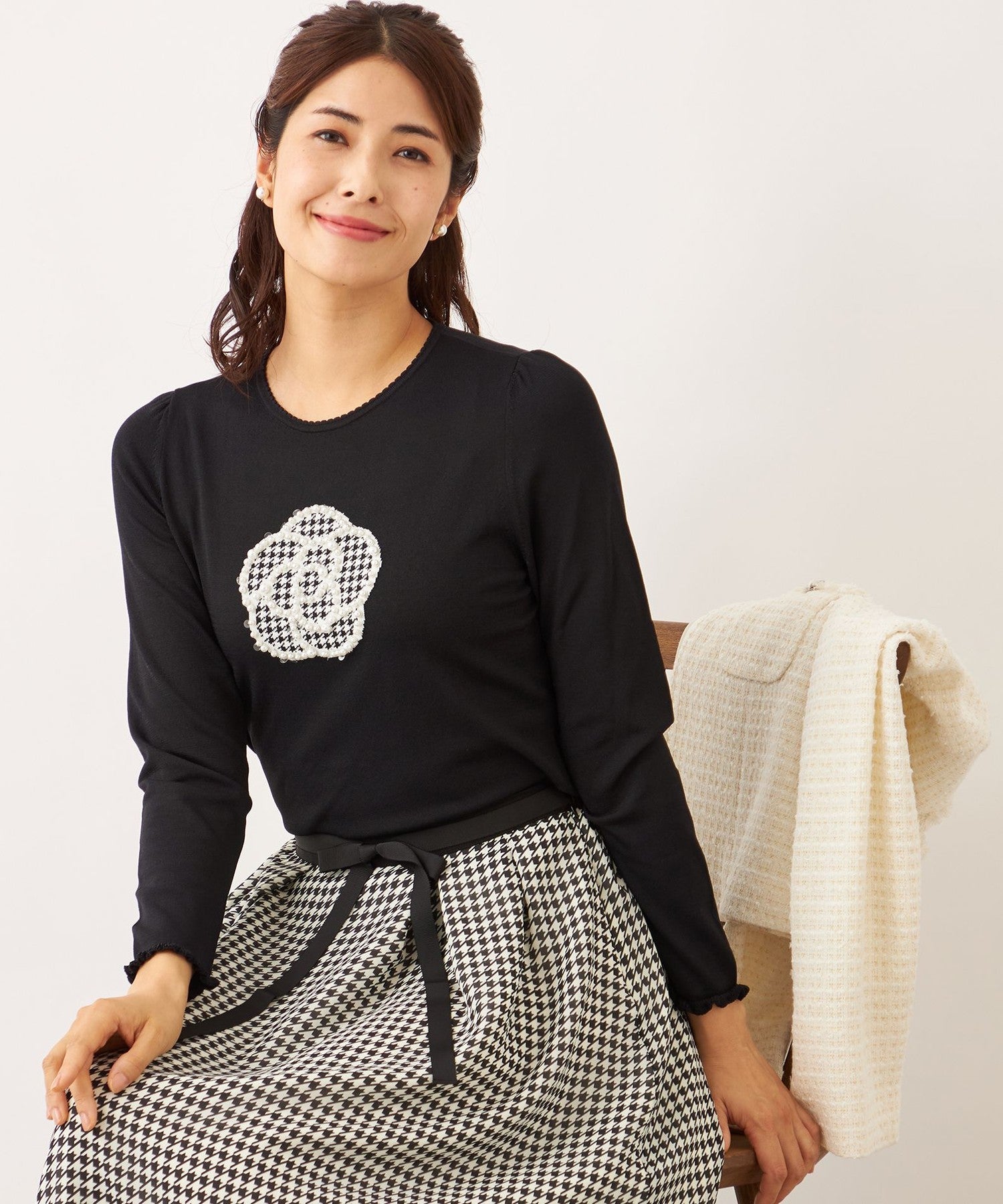 セブンテン　マリンモチーフニット 50％off】マリンパーツカーディガン(オフホワイト) - seventen