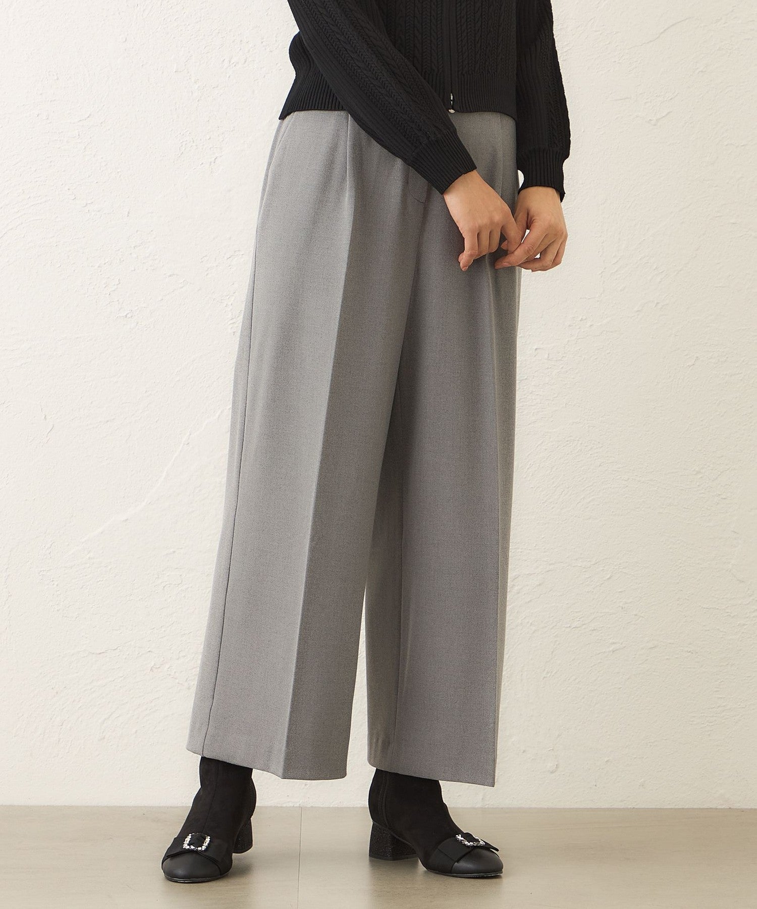 L】ウォームジョーゼット ワイドパンツ(パンツ)｜TO BE CHIC(トゥー