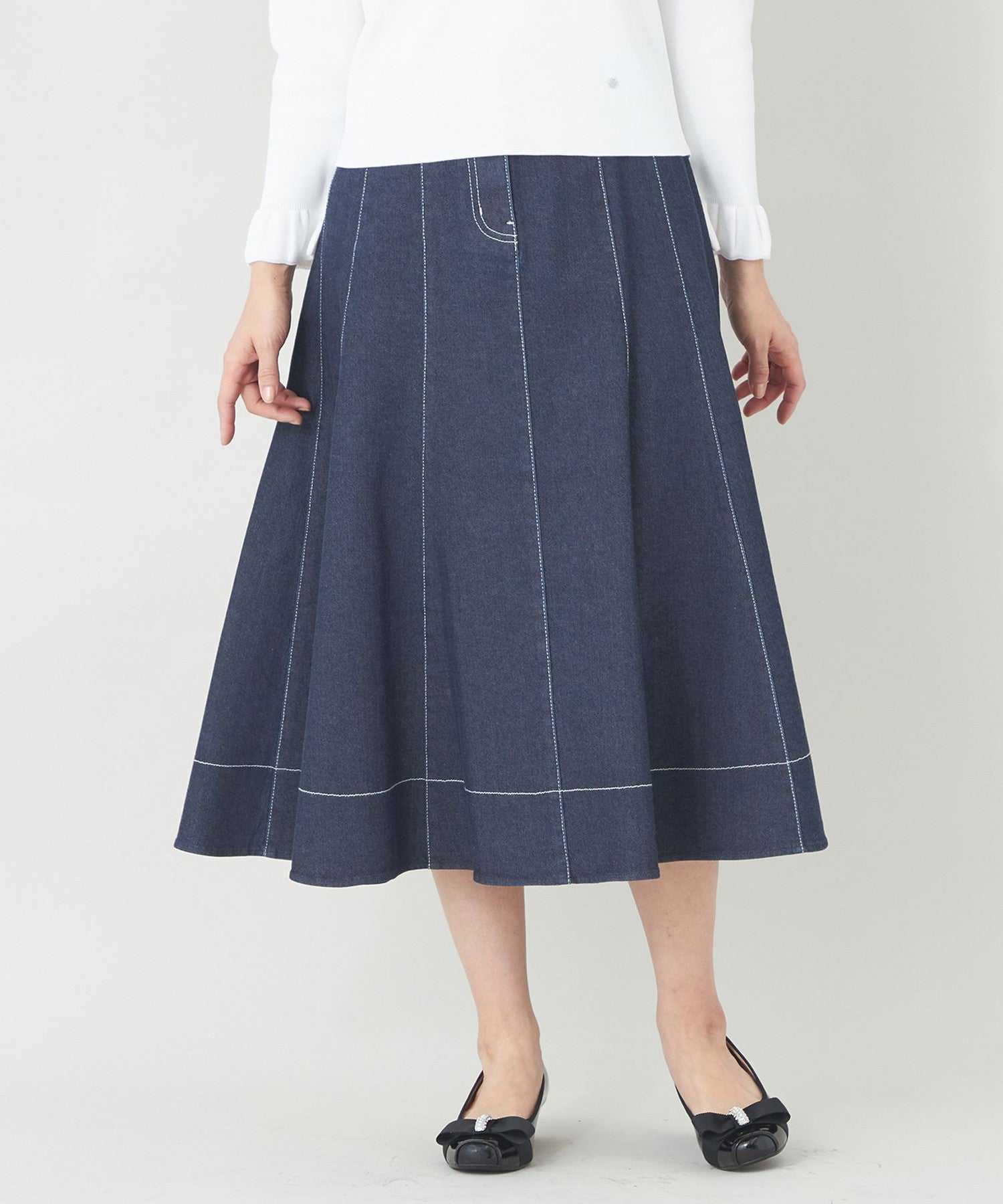 L】エレガンスデニム パネルスカート(スカート)｜TO BE CHIC(トゥー
