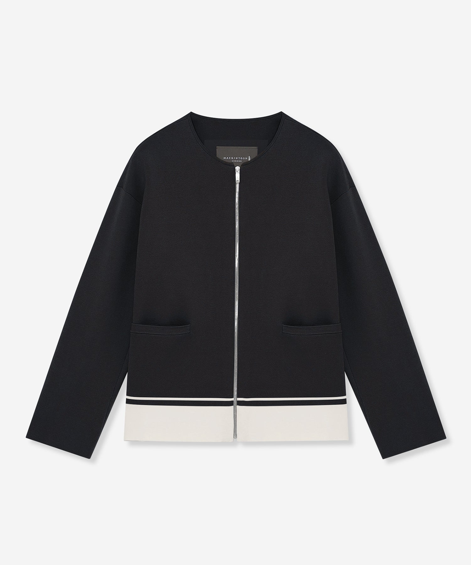 MACKINTOSH LONDON フード付きジャケット ブラック WEB・一部店舗限定】シルケットタフタショートコート(コート