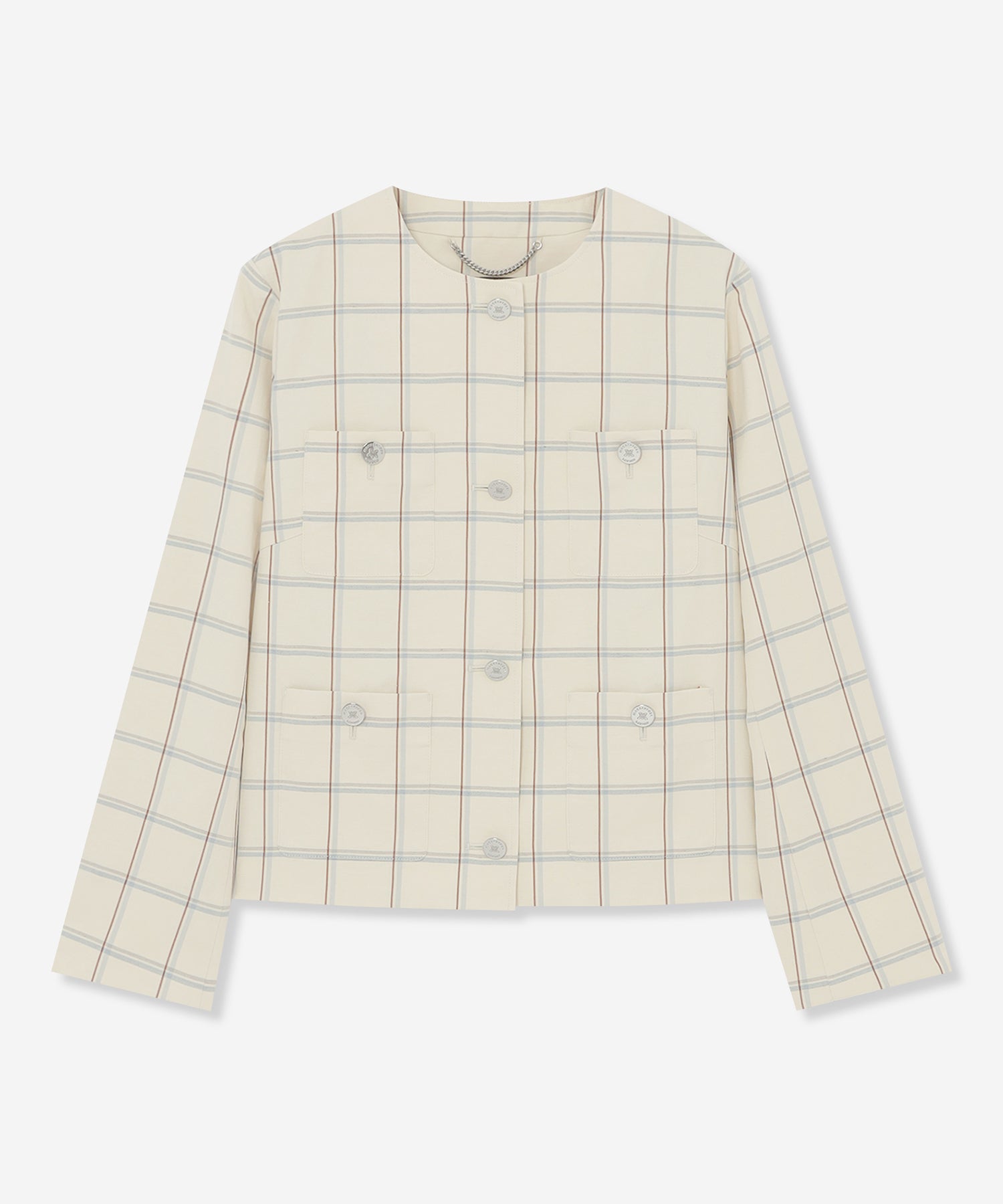 WEB・一部店舗限定】ポリエステルリネンチェックジャケット(ジャケット