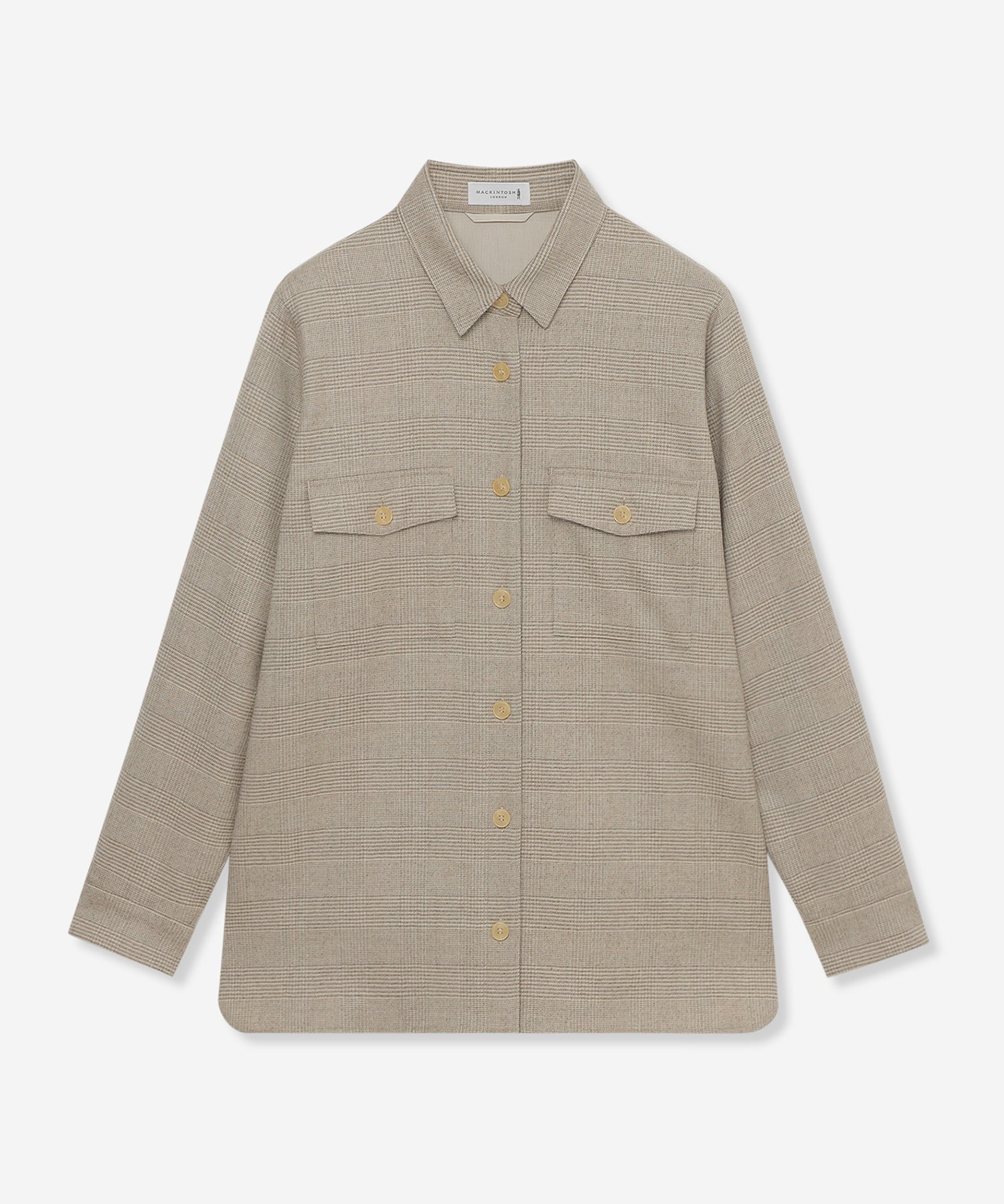 【美品】MACKINTOSH LONDON ベージュ 三角模様 シャツワンピース トライアングルドットプリントワンピース(ワンピース