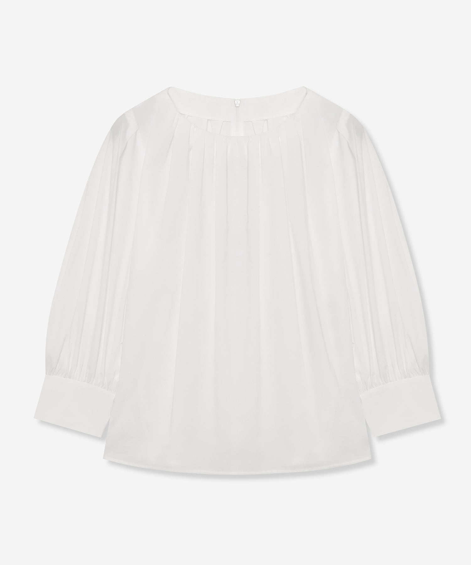 WEB・一部店舗限定】コットンナイロンストレッチノーカラーブラウス