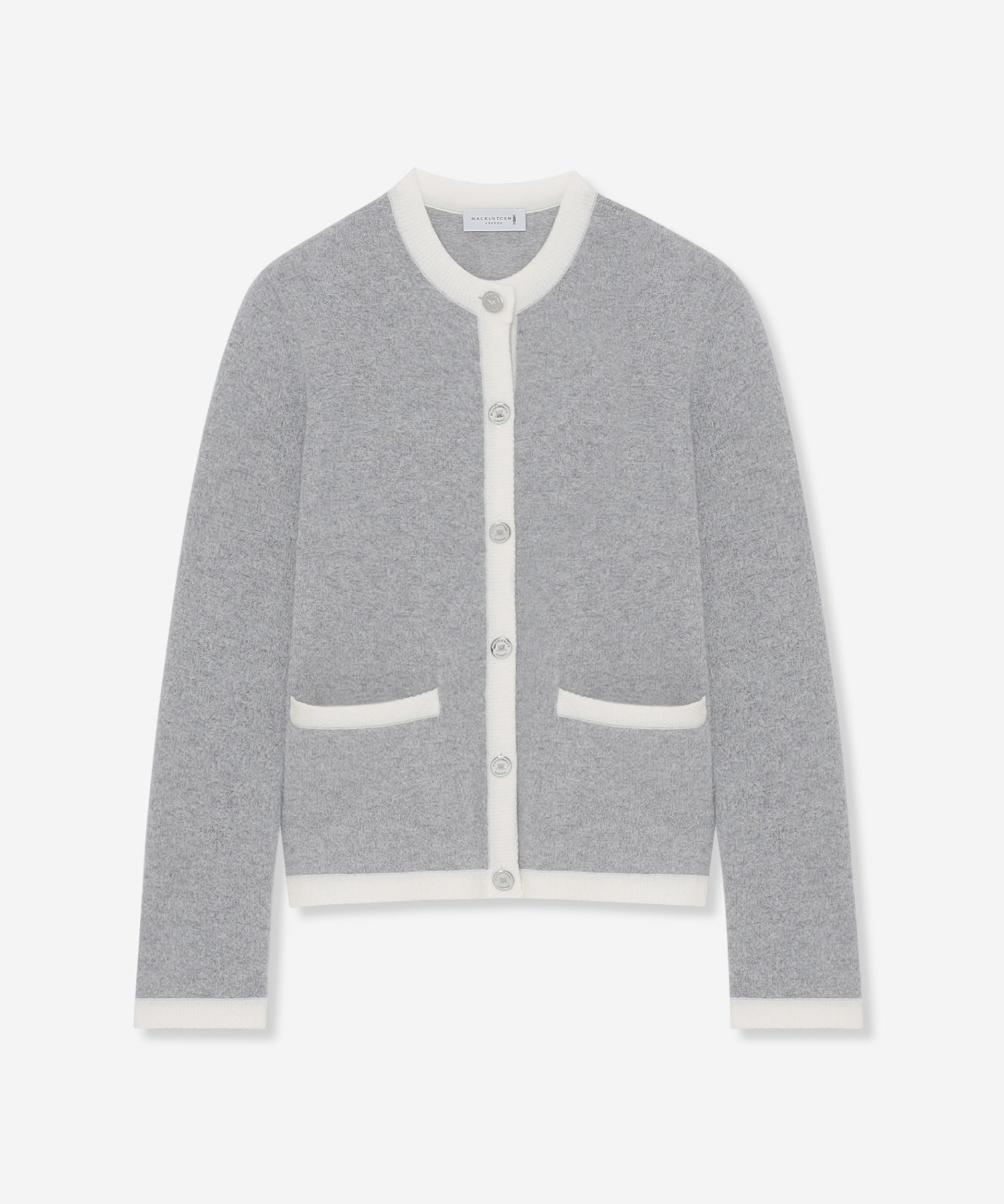 【未使用品】MACKINTOSH 釦アップ ニット カーディガン/44 セール】 片畦 スタンドジップアップカーディガンニット