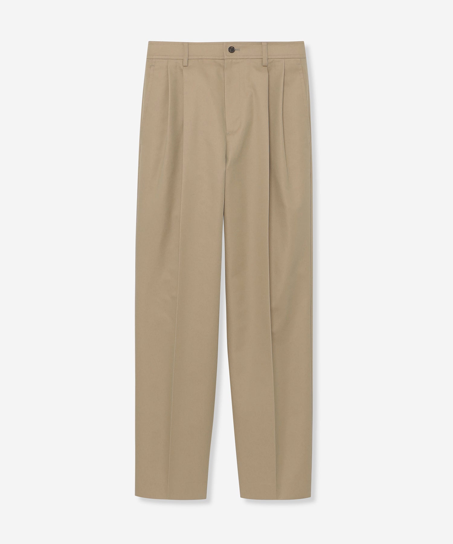 45R 水玉 オールシーズン ストレートパンツ 裏地無し コットン 茶系+紺系