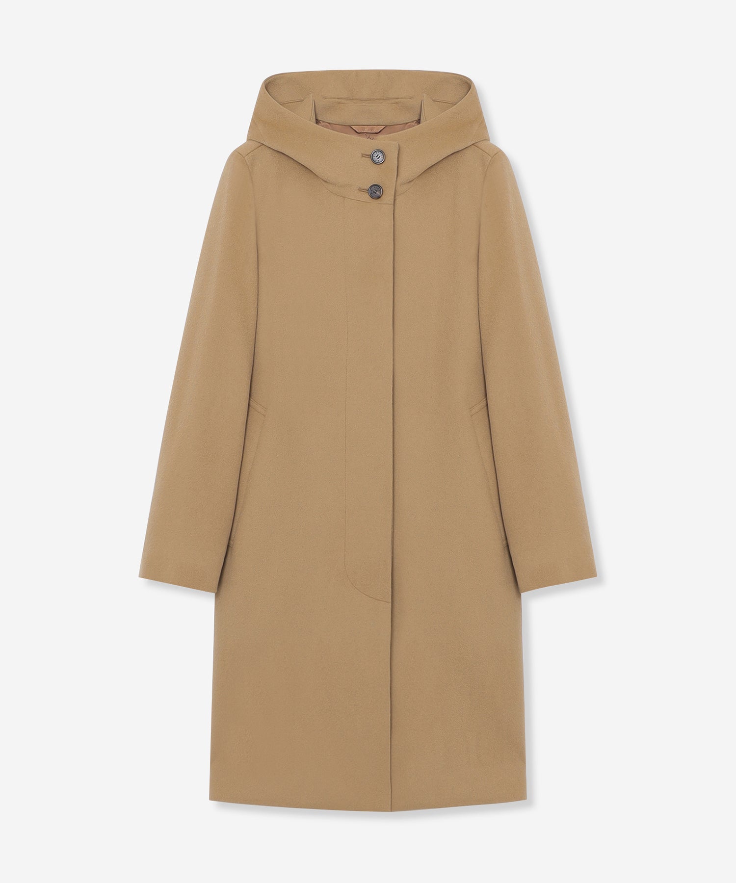 マッキントッシュ フーデッドウールモッサコート Aラインロング丈 柔らかい生地感 MACKINTOSH LONDON｜【WEB・一部店舗限定】【L】ソフトウールモッサ