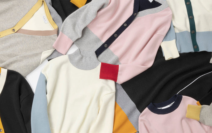 「カラーブロックニットシリーズ」 ベーシックを一新するCAST:の秋冬定番ニット