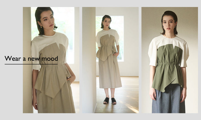 Wear a new mood | 異素材コンビカットソー・ワンピース
