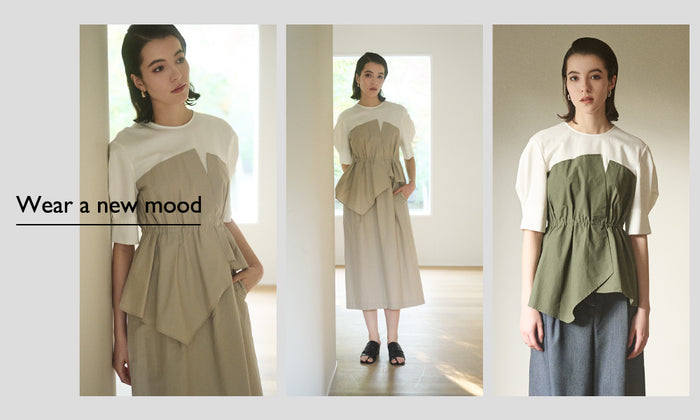 Wear a new mood | 異素材コンビカットソー・ワンピース
