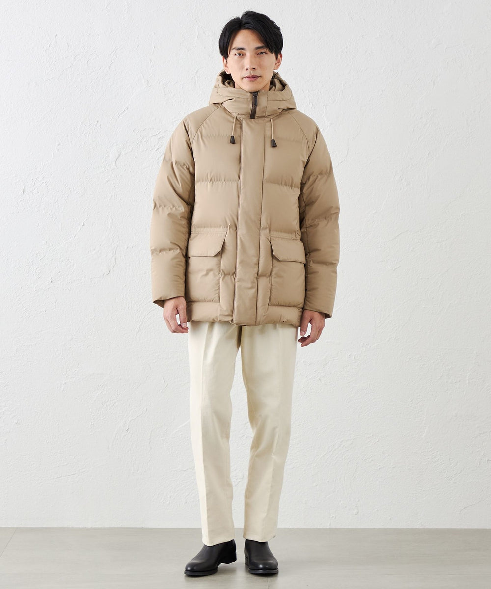 ダウンコート 新色追加/洗える/撥水加工】シレータフタ ロング ダウンコート