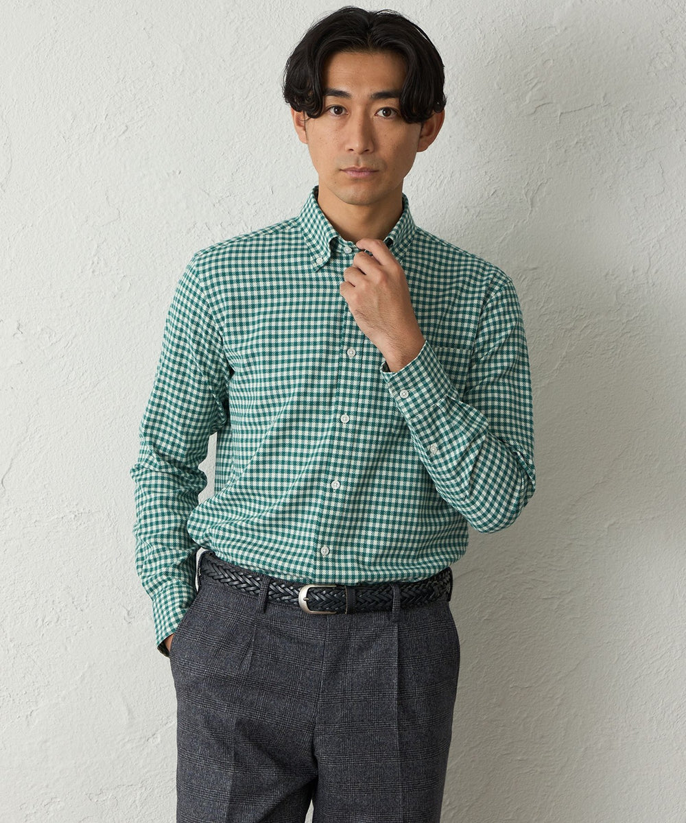 TSTS ギンガムチェックシャツ グリーン S TSTS ギンガムチェックシャツ グリーン S