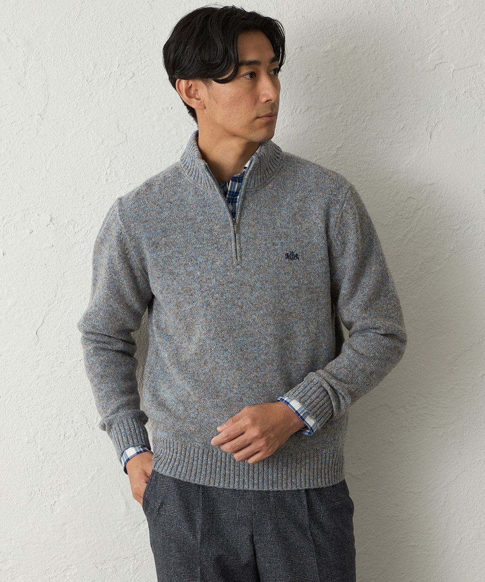 メランジハーフジップニット(トップス)｜BAKER STREET(ベイカー
