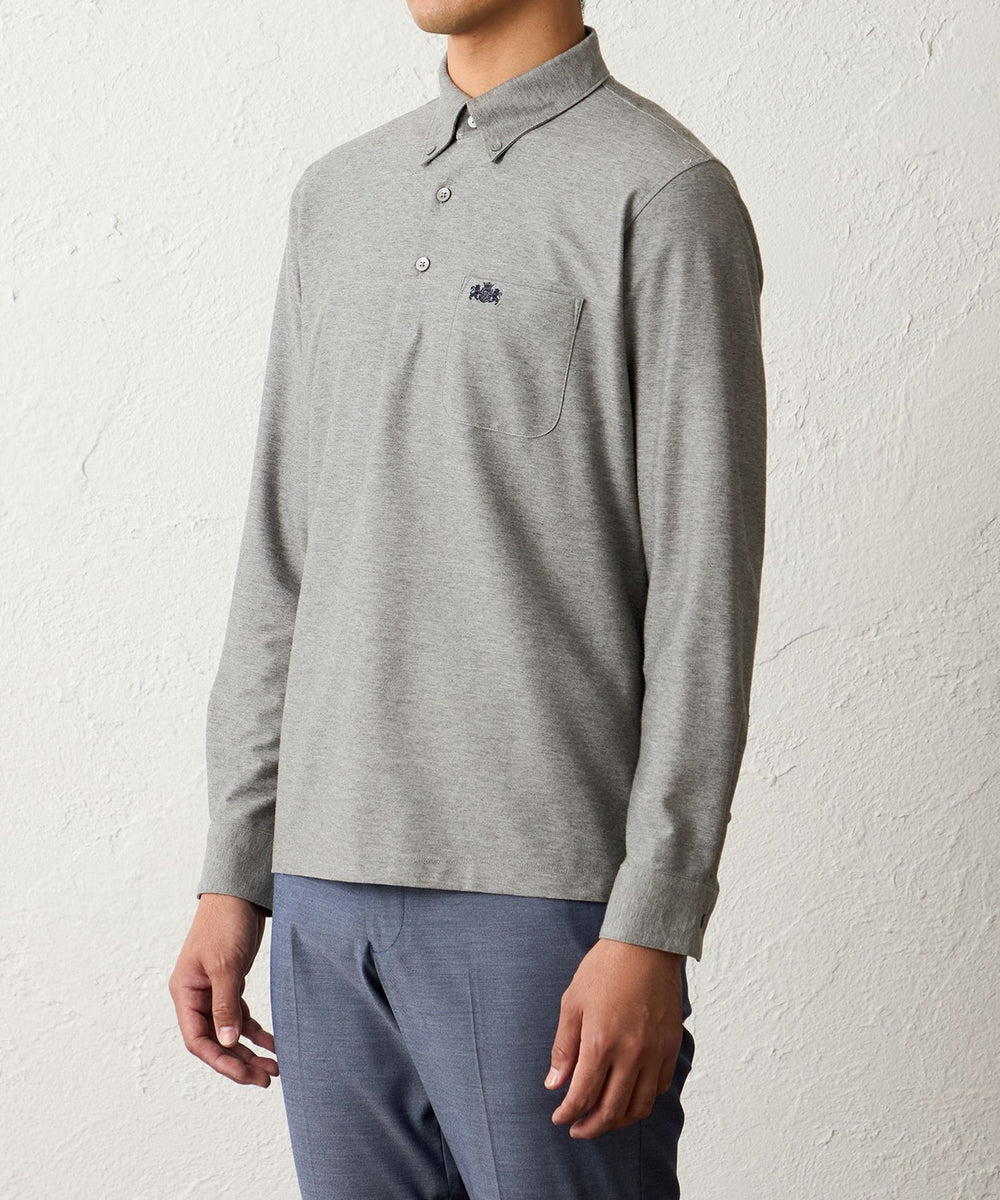 デニム調ロングスリーブポロシャツ(トップス)｜BAKER STREET