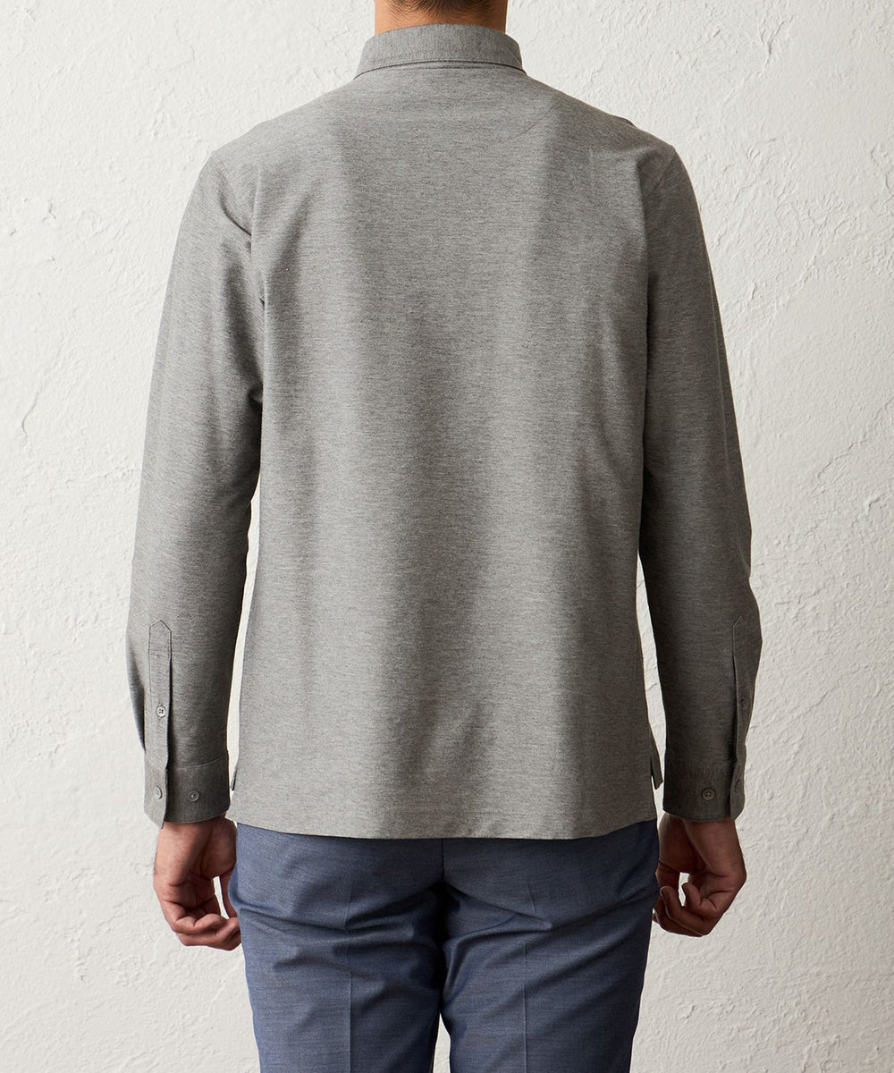 デニム調ロングスリーブポロシャツ(トップス)｜BAKER STREET