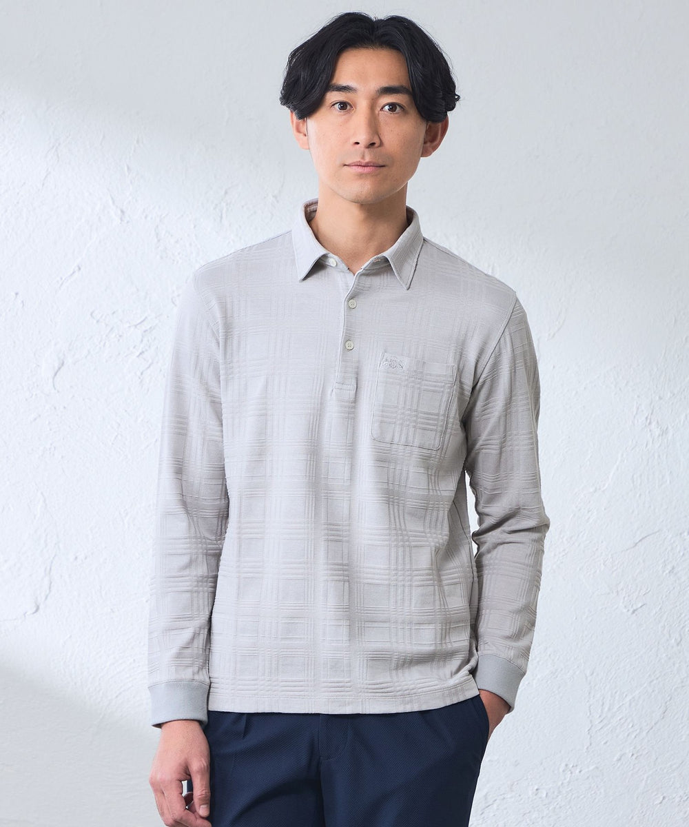 シャドータータンロングスリーブポロシャツ(2L・3Lあり)(トップス