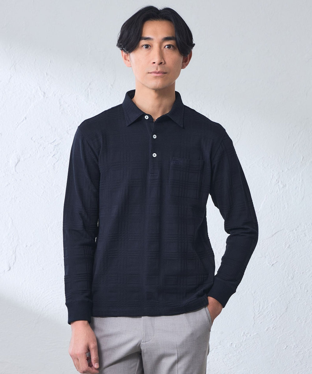 シャドータータンロングスリーブポロシャツ(2L・3Lあり)(トップス