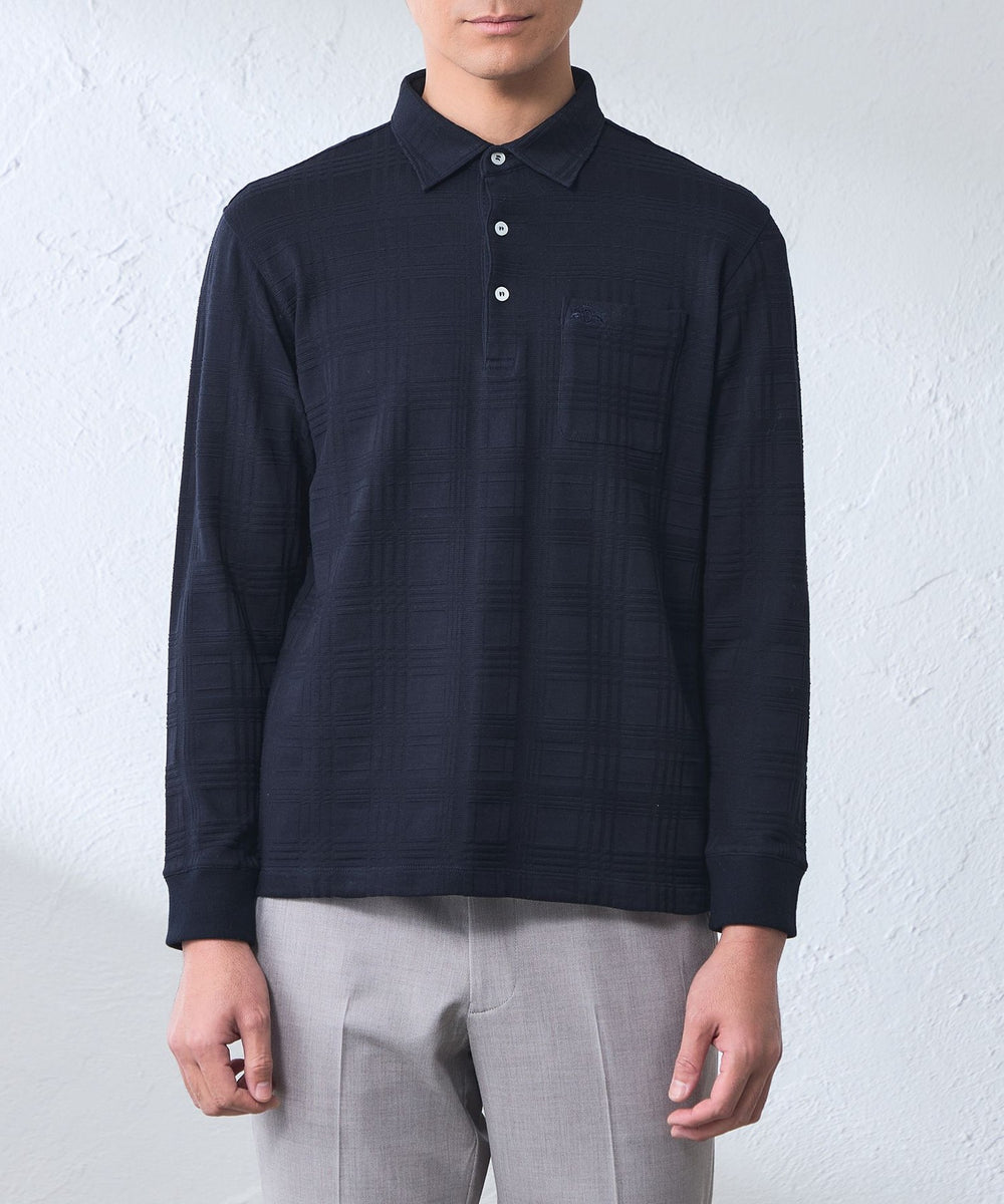 シャドータータンロングスリーブポロシャツ(2L・3Lあり)(トップス