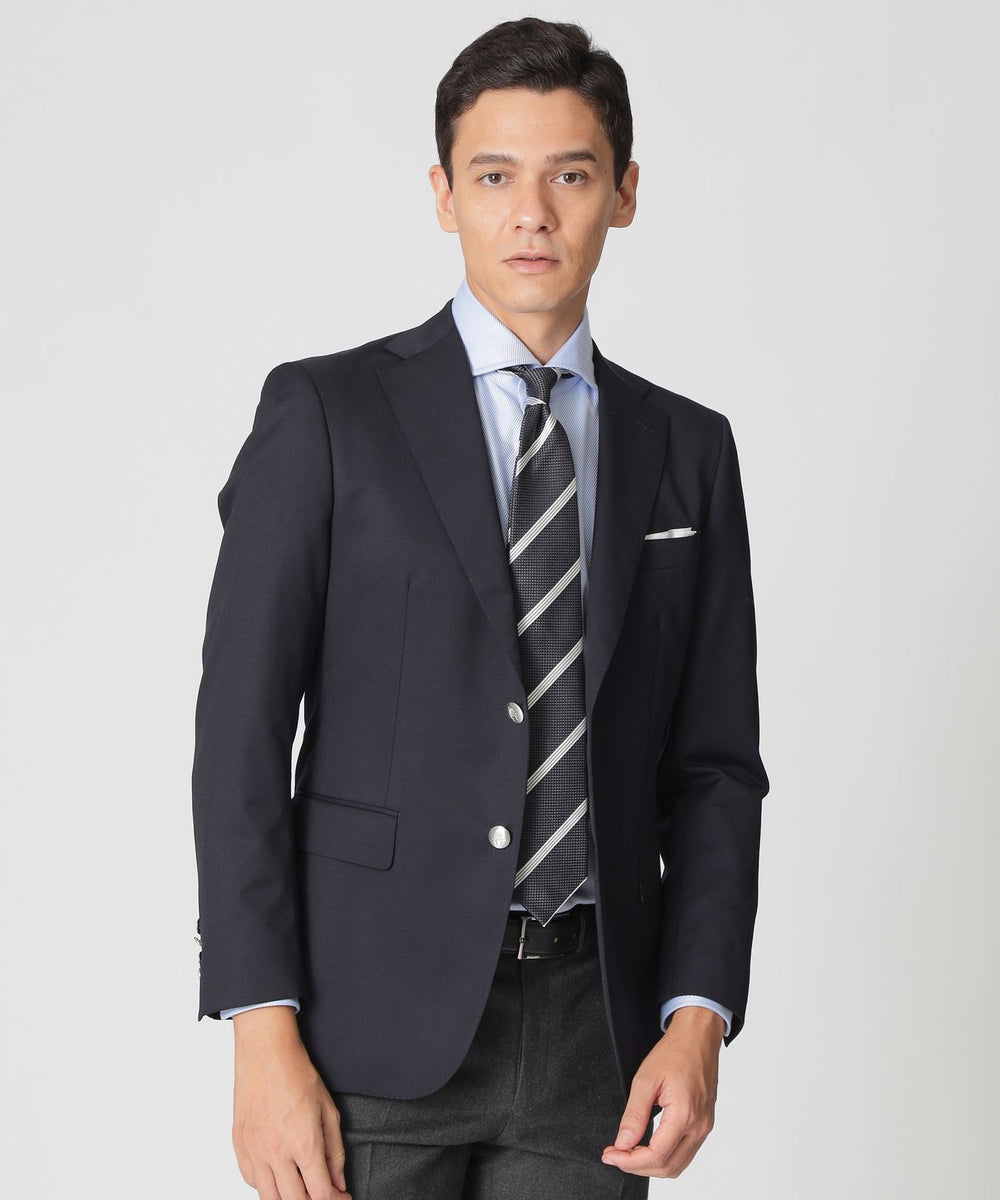 QUITESSENTIAL】2/1ツイル シングル2ボタンブレザー(ジャケット