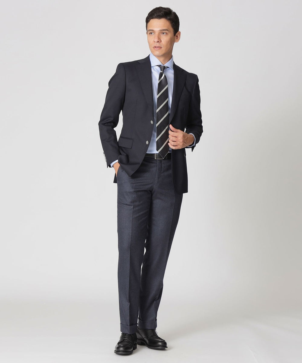 QUITESSENTIAL】2/1ツイル シングル2ボタンブレザー(ジャケット