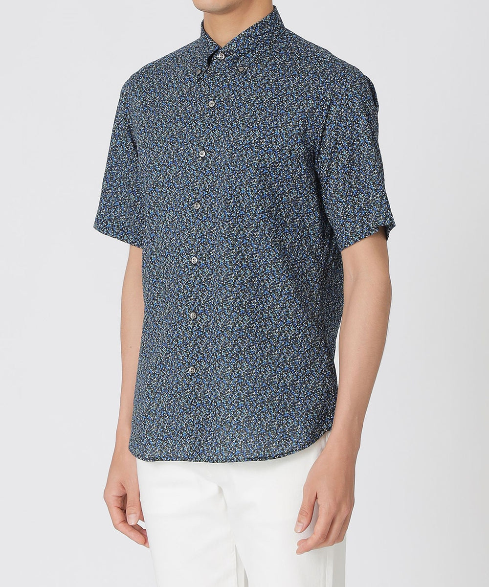 ミニフラワープリント ミラクルウェーブ半袖シャツ(トップス)｜Paul
