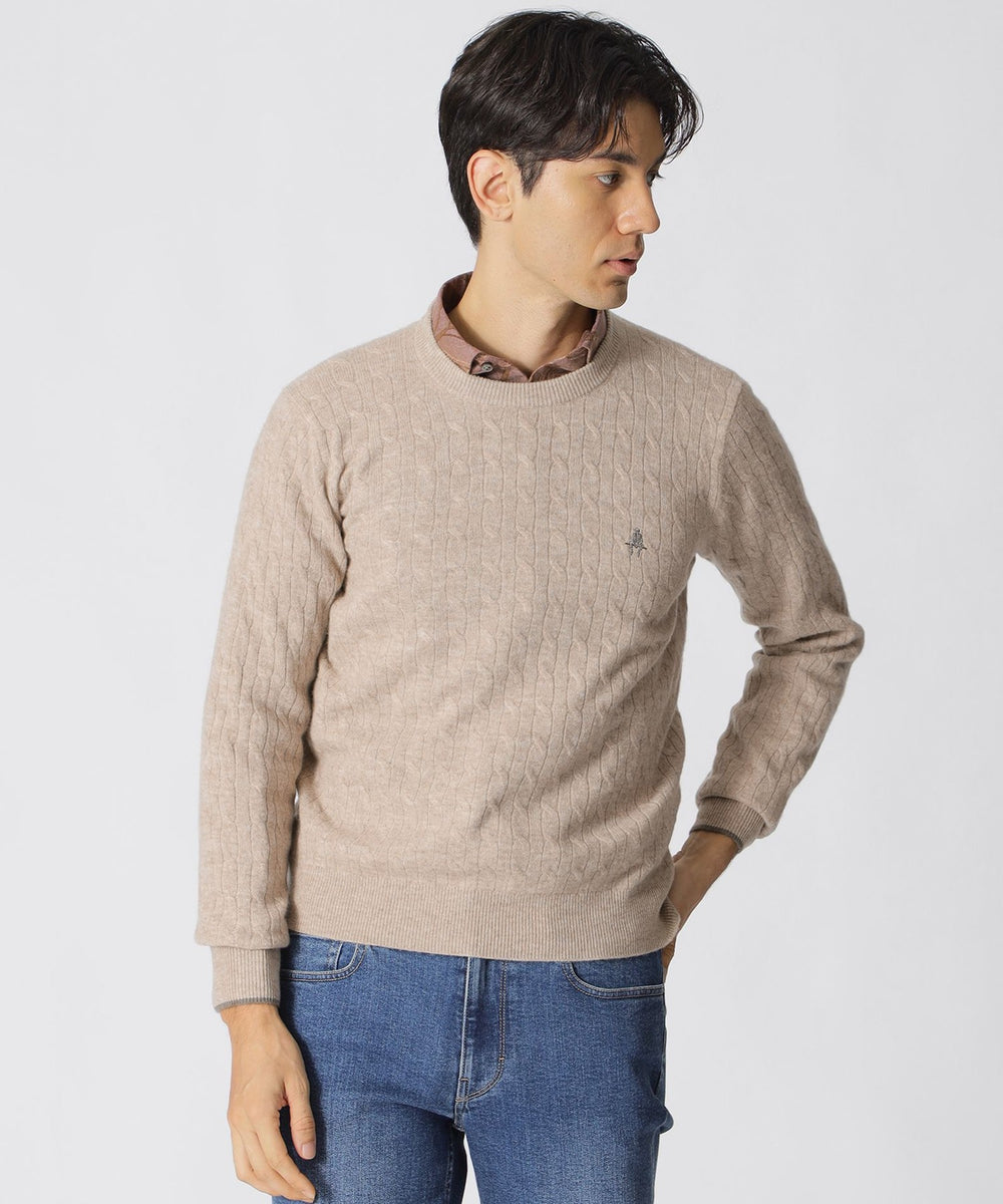 WEB・一部店舗限定】ミニケーブル柄クルーネックセーター(トップス