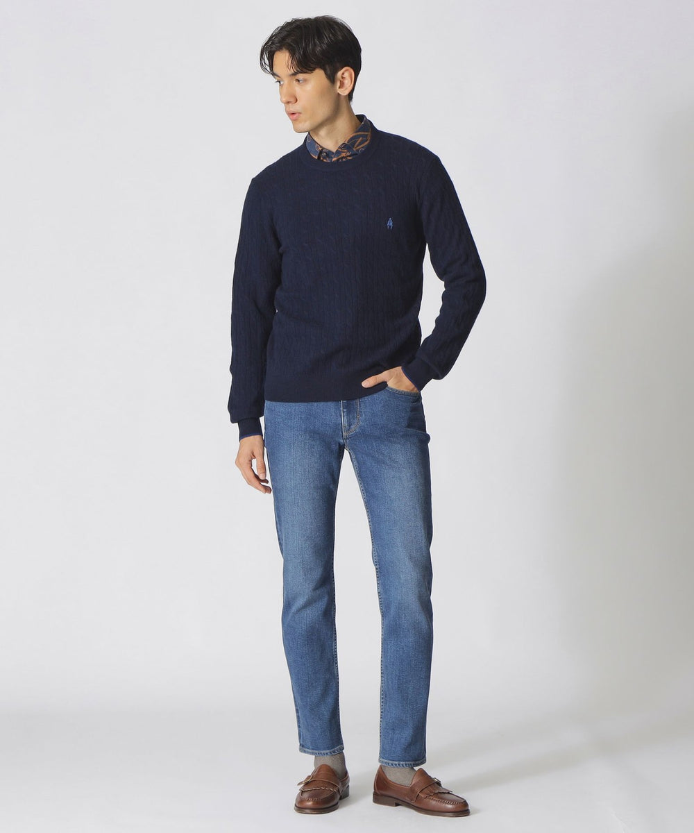 WEB・一部店舗限定】ミニケーブル柄クルーネックセーター(トップス