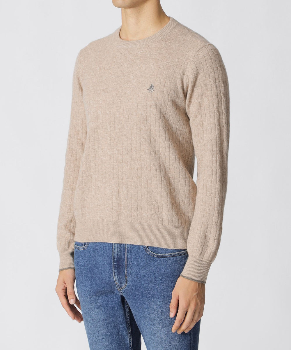 WEB・一部店舗限定】ミニケーブル柄クルーネックセーター(トップス