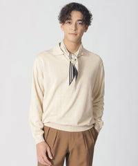 COLLECTION LINE】シルクコットン/スキッパーニットポロシャツ